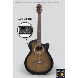 Caravan HS-4040 EQ Electric-Acoustic Guitar - Amber Sunburst
