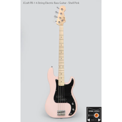 JCraft PB-1 4-String Electric Bass Guitar - Shell Pink
