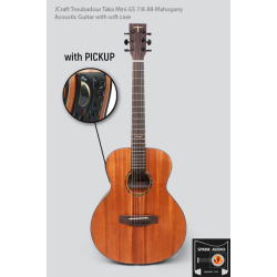 JCraft Troubadour Taka Mini GS 7/8 All-Mahogany Acoustic Guitar with soft case
